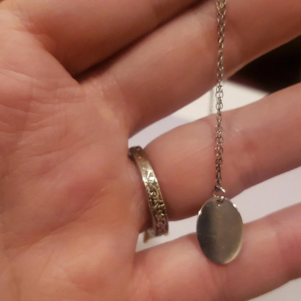 STERLING SILVER chain necklace K initial pendant - Picture 4 of 4